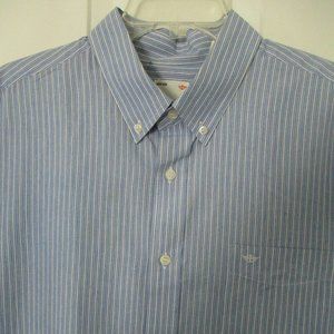 Dockers Mens S/S Blue Cotton Button Down Casual Shirt - Size XL